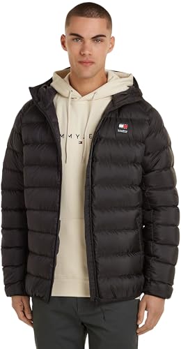 Tommy Jeans Herren Daunenjacke Hooded Light Down Jacket Winter, Schwarz (Black), S von Tommy Jeans