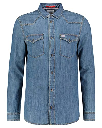 Tommy Jeans Herren Dm0dm14269 Hemden/gewebte Oberteile, Denim Medium, XX-Small von Tommy Jeans