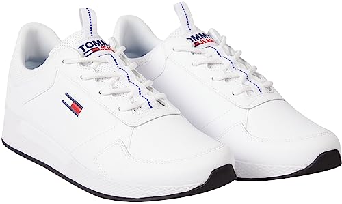 Tommy Jeans Herren Runner Sneaker Flexi Sportschuhe, Weiß (White), 40 von Tommy Jeans