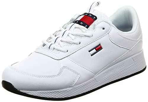 Tommy Jeans Herren Runner Sneaker Flexi Sportschuhe, Weiß (White), 42 von Tommy Jeans