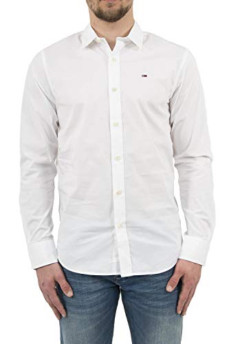 Tommy Jeans Herren Hemd TJM Original Langarm, Weiß (Classic White), M von Tommy Jeans