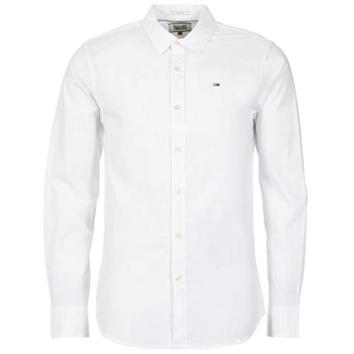 Tommy Jeans Herren Hemd TJM Original Langarm, Weiß (Classic White), S von Tommy Jeans