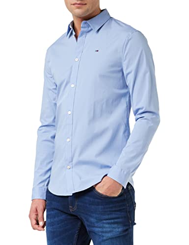 Tommy Jeans Herren Tjm Original Stretch Shirt Dm0dm04405 Langarmhemden Gewebte Oberteile, Blau (Lavender Lustre), M EU von Tommy Jeans