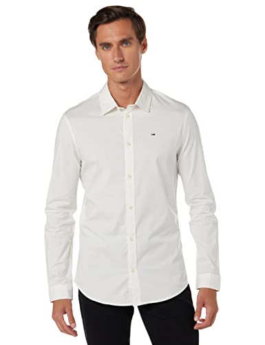 Tommy Jeans Herren Hemd TJM Original Langarm, Weiß (Classic White), XL von Tommy Jeans