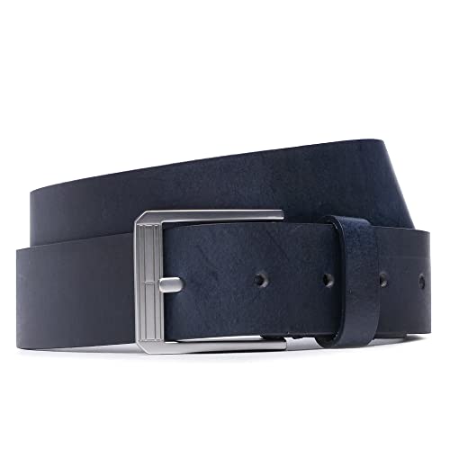 Tommy Jeans Herren Gürtel Tjm Finley 3,5 cm Ledergürtel, Blau (Twilight Navy), 80 von Tommy Jeans