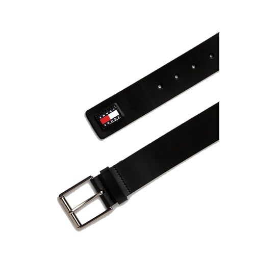 Tommy Jeans Herren Gürtel aus Leder, Schwarz (Black), 80 cm von Tommy Jeans