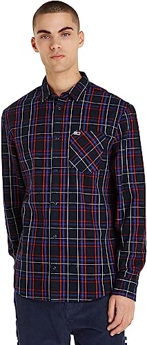 Tommy Jeans Herren Hemd Check Pocket Shirt Freizeithemd, Mehrfarbig (Desert Sky Check), L von Tommy Jeans