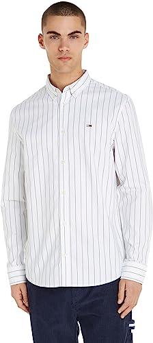 Tommy Jeans Herren Hemd Classic Oxford Langarm, Weiß (White), M von Tommy Jeans