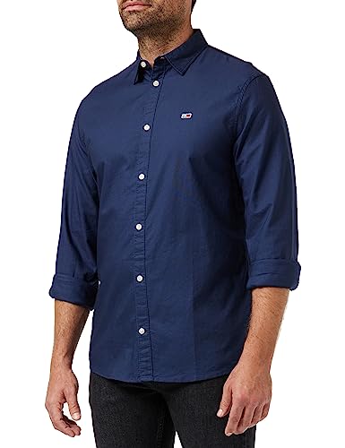 Tommy Jeans Herren Hemd Classic Oxford Shirt Langarm, Blau (Twilight Navy), S von Tommy Jeans