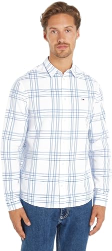 Tommy Jeans Herren Hemd Freizeithemd, Mehrfarbig (White Check), L von Tommy Jeans