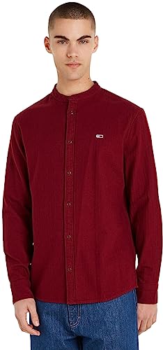 Tommy Jeans Herren Hemd Mao Flannel Shirt Langarm, Rot (Rouge), L von Tommy Jeans