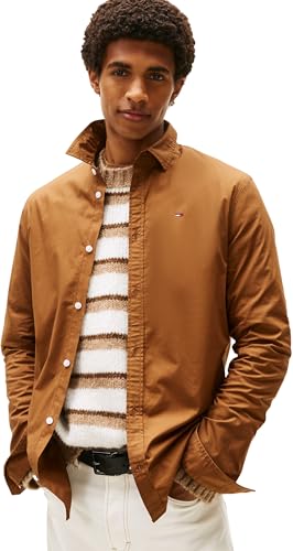 Tommy Jeans Herren TJM Original Stretch Dm0Dm04405 L/S Shirt, Brown (Pecan Nut), L von Tommy Jeans