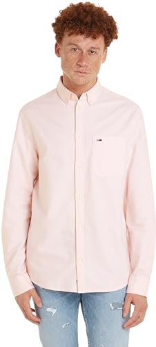 Tommy Jeans Herren Hemd Oxford, Rosa (Pink Crystal), L von Tommy Jeans