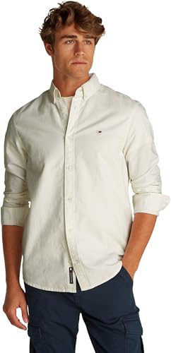 Tommy Jeans Herren Hemd Oxford Regular Fit, Weiß (Ecru), M von Tommy Jeans