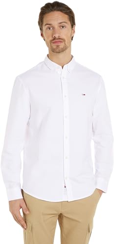 Tommy Jeans Herren Hemd Tjm Entry Reg Oxford Shirt Freizeithemd, Weiß (White), XS von Tommy Jeans