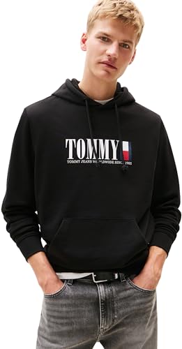 Tommy Jeans Herren Hoodie Graphic mit Kapuze, Schwarz (Black), L von Tommy Jeans