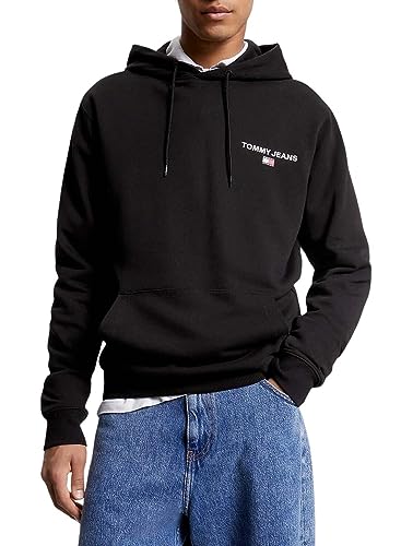 Tommy Jeans Herren Hoodie Regular Entry Graphic mit Kapuze, Schwarz (Black), S von Tommy Hilfiger