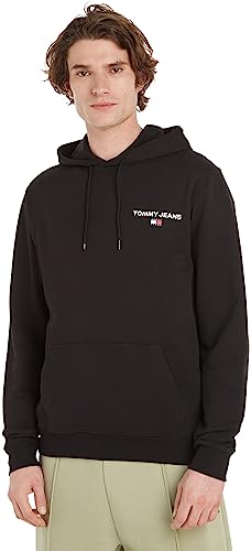 Tommy Jeans Herren Hoodie Regular Entry Graphic mit Kapuze, Schwarz (Black), XS von Tommy Jeans