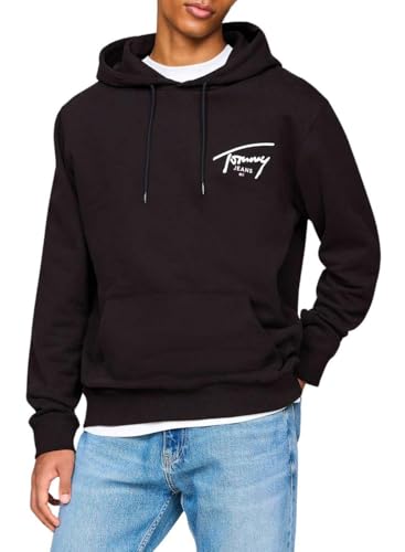 Tommy Jeans Herren Hoodie Regular Fit Entry Graphic mit Kapuze, Schwarz (Black), XXL von Tommy Jeans