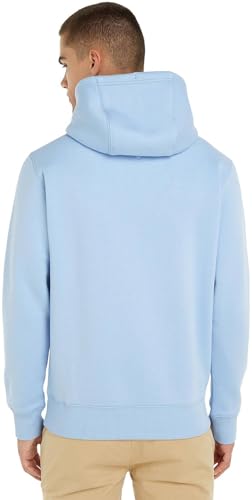 Tommy Jeans Herren Hoodie Regular Fleece mit Kapuze, Blau (Chambray Blue), XS von Tommy Jeans