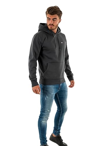 Tommy Jeans Herren Hoodie Tjm Regular Fleece Hoodie mit Kapuze, Grau (New Charcoal), XS von Tommy Jeans