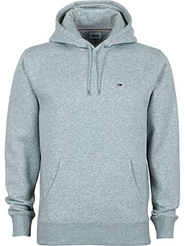 Tommy Jeans Herren Hoodie TJM Regular mit Kapuze, Grau (Light Grey Heather), XS von Tommy Jeans