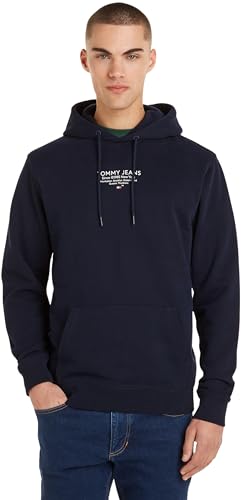 Tommy Jeans Herren Hoodie mit Kapuze, Blau (Dark Night Navy), 2XL von Tommy Jeans