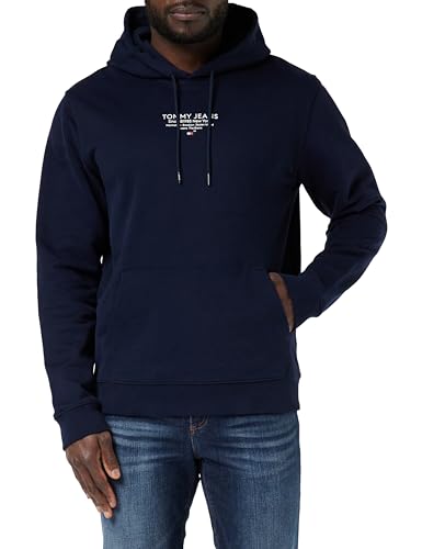 Tommy Jeans Herren Hoodie mit Kapuze, Blau (Dark Night Navy), 6XL von Tommy Jeans