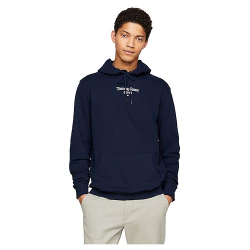 Tommy Jeans Herren Hoodie mit Kapuze, Blau (Dark Night Navy), XS von Tommy Jeans