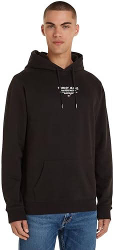 Tommy Jeans Herren Hoodie mit Kapuze, Schwarz (Black), 2XL von Tommy Jeans