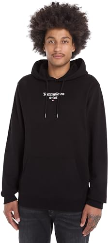 Tommy Jeans Herren Hoodie mit Kapuze, Schwarz (Black), L von Tommy Jeans