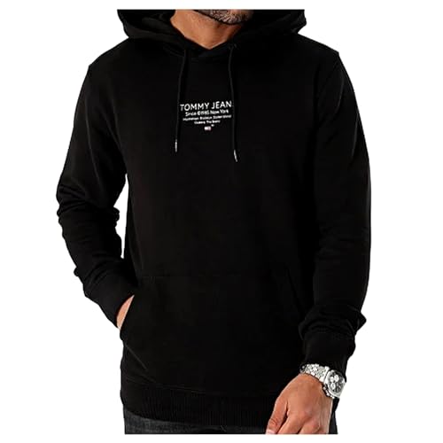 Tommy Jeans Herren Hoodie mit Kapuze, Schwarz (Black), M von Tommy Jeans