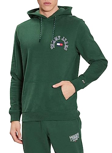 Tommy Jeans Herren Hoodies Kapuzenpullover, Collegiate Green, L von Tommy Jeans