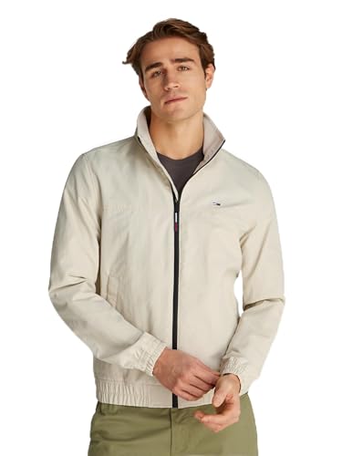 Tommy Jeans Herren Jacke Essential Casual Bomber Übergangsjacke, Elfenbein (Newsprint), XXL von Tommy Jeans