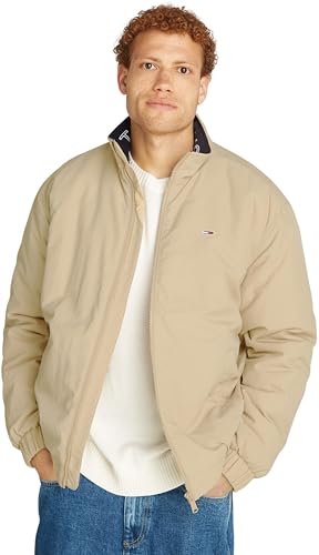 Tommy Jeans Herren Jacke Essential Padded Jacket mit Reißverschluss, Beige (Gentle Gold), M von Tommy Jeans