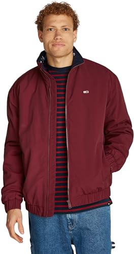 Tommy Jeans Herren Jacke Essential Padded Jacket mit Reißverschluss, Rot (Deep Rouge), XXL von Tommy Jeans