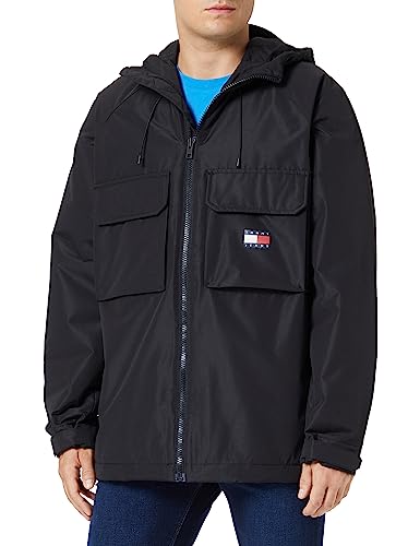 Tommy Jeans Herren Jacke Fleece Lined Übergangsjacke, Schwarz (Black), M von Tommy Jeans