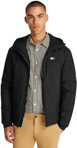 Tommy Jeans Herren Jacke Poly Jacket Wasserabweisend, Schwarz (Black), XXL von Tommy Jeans