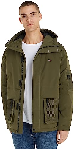 Tommy Jeans Herren Jacke Tech Übergangsjacke, Grün (Drab Olive Green), L von Tommy Jeans