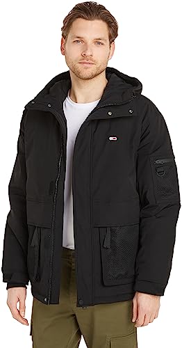 Tommy Jeans Herren Jacke Tech Übergangsjacke, Schwarz (Black), M von Tommy Jeans