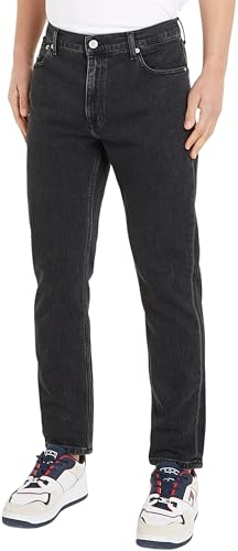 Tommy Jeans Herren Jeans Dad Jean Regular Tapered CG4139 Stretch, Schwarz (Denim Black), 32W / 30L von Tommy Jeans