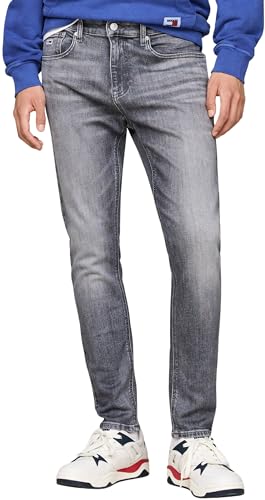 Tommy Jeans Herren Jeans Hose Austin Slim Fit Tapered Fit, Schwarz (Denim Black), 28W/32L von Tommy Jeans