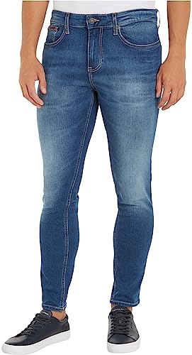 Tommy Jeans Herren Jeans Hose Austin Slim Tapered Stretch, Blau (Wilson Mid Blue Stretch), 33W/34L von Tommy Jeans
