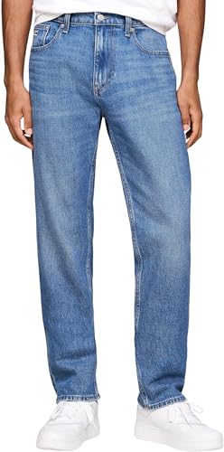 Tommy Jeans Herren Jeans Hose Ryan Regular Fit Straight Fit, Blau (Denim Medium), 34W/36L von Tommy Jeans