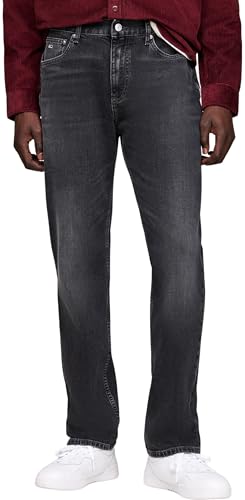 Tommy Jeans Herren Jeans Hose Ryan Straight Regular Fit, Schwarz (Denim Black), 29W/32L von Tommy Jeans