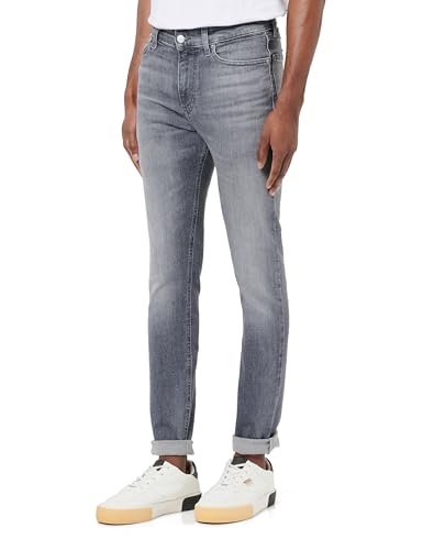 Tommy Jeans Herren Jeans Hose Simon Skinny Fit, Schwarz (Denim Black), 33W/34L von Tommy Jeans