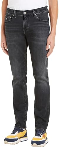 Tommy Jeans Herren Jeans Scanton Slim AH1280 Slim Fit, Schwarz (Denim Black), 33W / 32L von Tommy Jeans