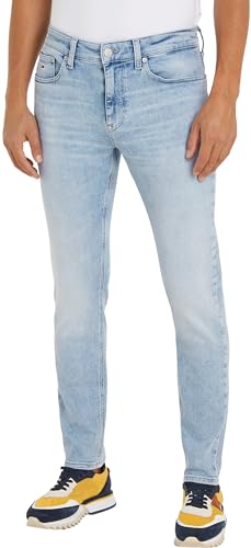 Tommy Jeans Herren Jeans Slim Tapered Fit, Blau (Denim Light), 28W/30L von Tommy Jeans