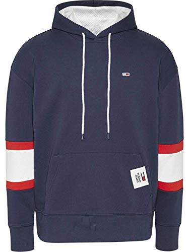 Tommy Jeans Herren Kapuzenpullover TJM RWB Hoodie Twilight Navy - dunkelblau/weiß/rot - M von Tommy Jeans