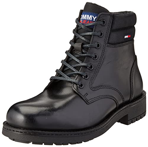 Tommy Jeans Herren Classic Short LACE UP Boot EM0EM01057 Niedrige Stiefel, Schwarz, 45 EU von Tommy Hilfiger